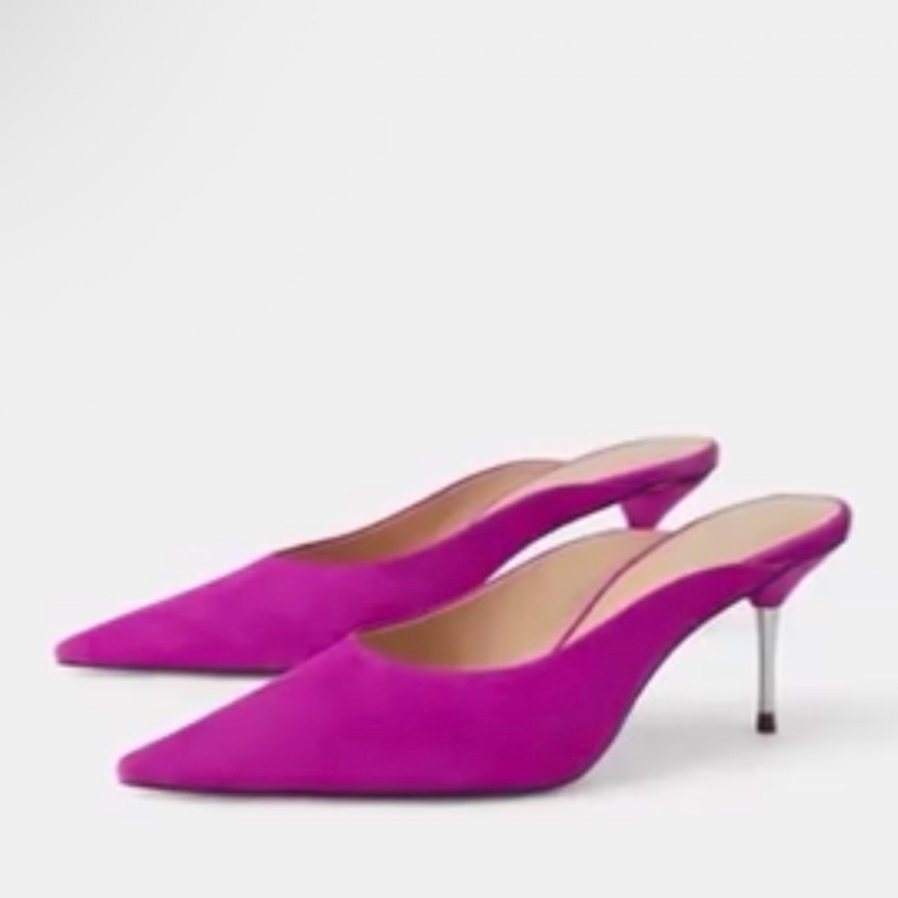 Zara Fuchsia Heeled Mules